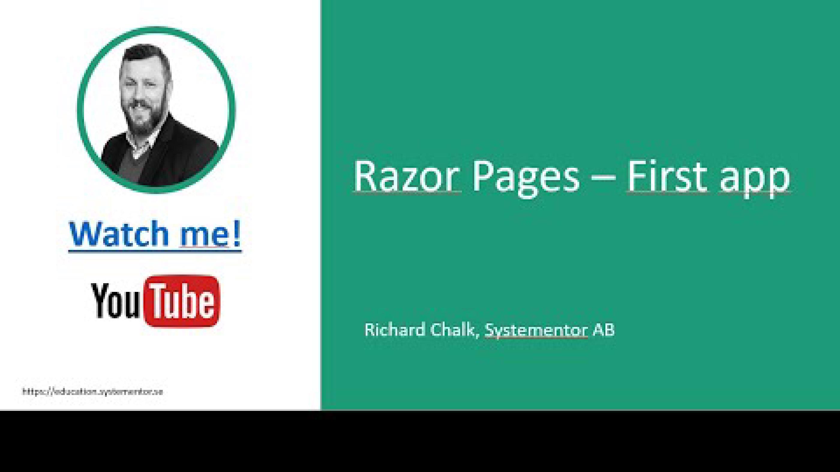 C#  Web - Razor Pages Intro